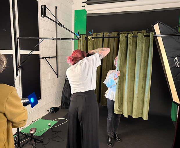 Backdrops, lighting and space to create